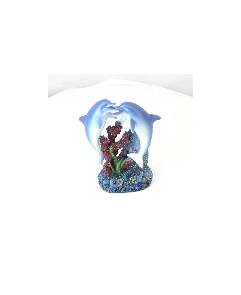 Kissing Dolphin Figurine - 6 Inch Coastal Decor Sculpture