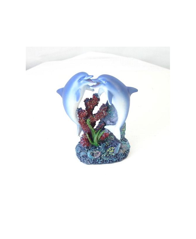 Kissing Dolphin Figurine - 6 Inch Coastal Decor Sculpture