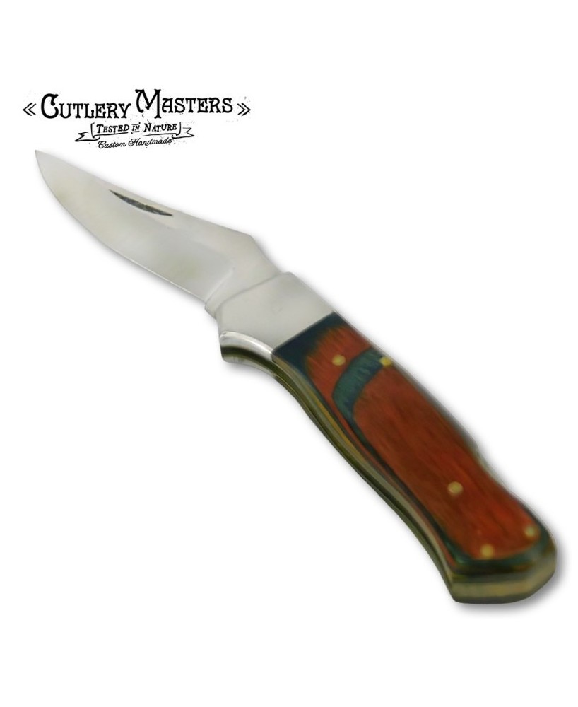 Pocket Knife With Color Wood Handle