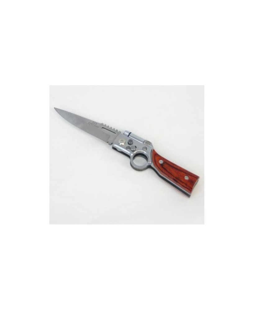 Led Rifle Rose Wood Auto Knife - Elegant Collector's Choice