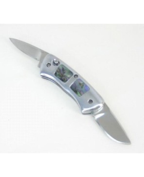 Twin Canoe Mother of Pearl Auto Knife - Exquisite Collectible