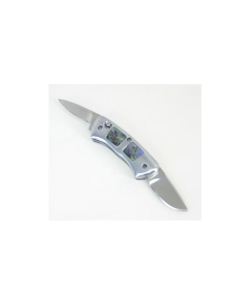 Twin Canoe Mother of Pearl Auto Knife - Exquisite Collectible