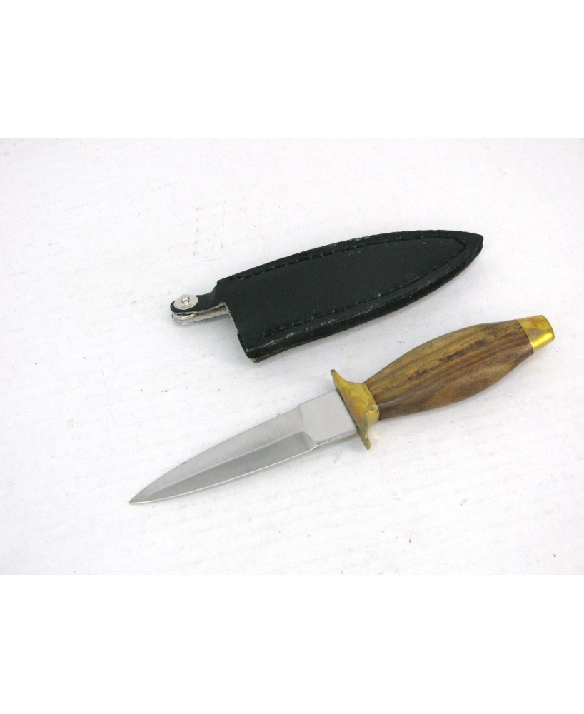 Wood Handle Boot Knife with Leather Scabbard - Collector's Choice