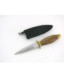 Wood Handle Boot Knife with Leather Scabbard - Collector's Choice
