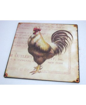 Rustic Rooster Plaque - Farmhouse Kitchen Decor Accent