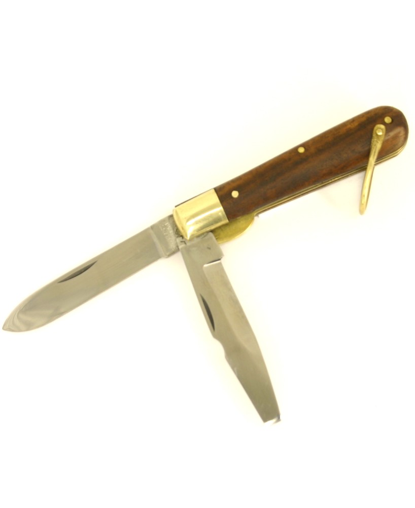 Two Blade wood Handle Electricians Knife