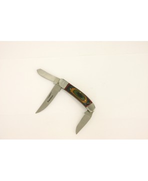 3 Blade Colorwood Handle Pocket Knife