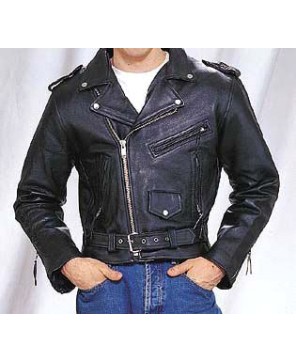 Classic Plated Buffalo Biker Jacket