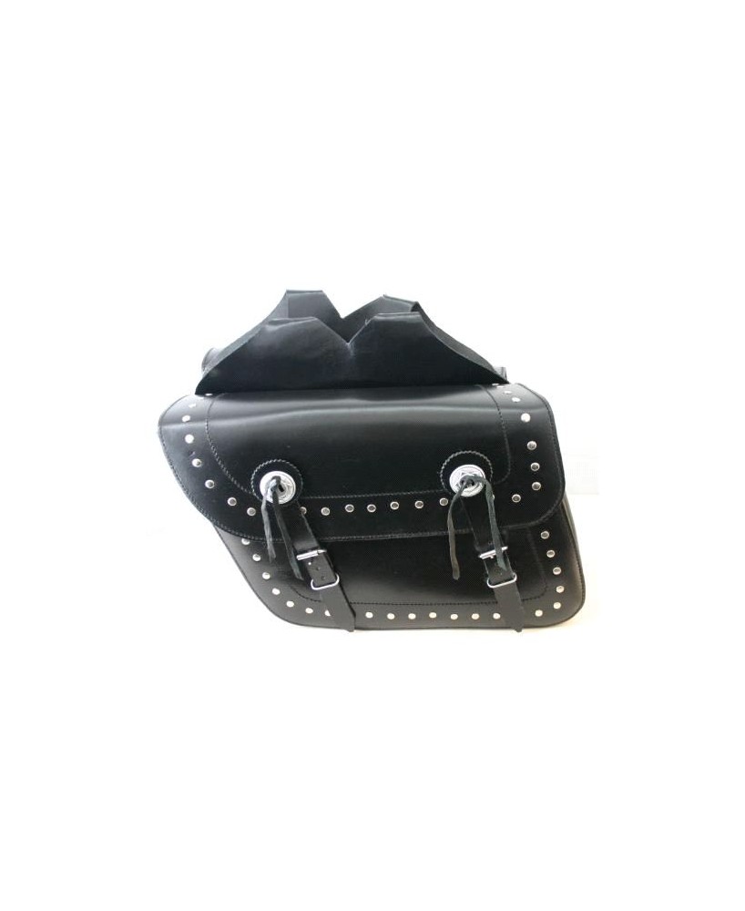 CLASSIC LEATHER STUDDED SLANT SADDLEBAG