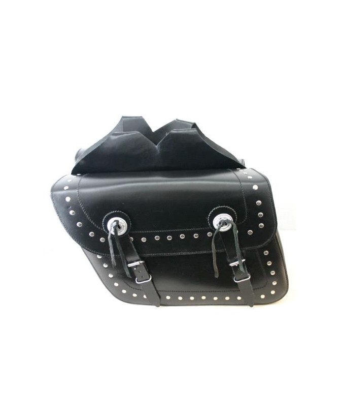 CLASSIC LEATHER STUDDED SLANT SADDLEBAG