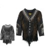 LADIES BEADED FRINGED JACKET