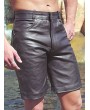 Mens Leather 5 Pocket Jean Style Shorts