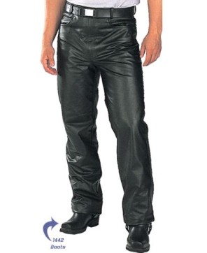 Mens Leather 5 Pocket Jean Style Pants