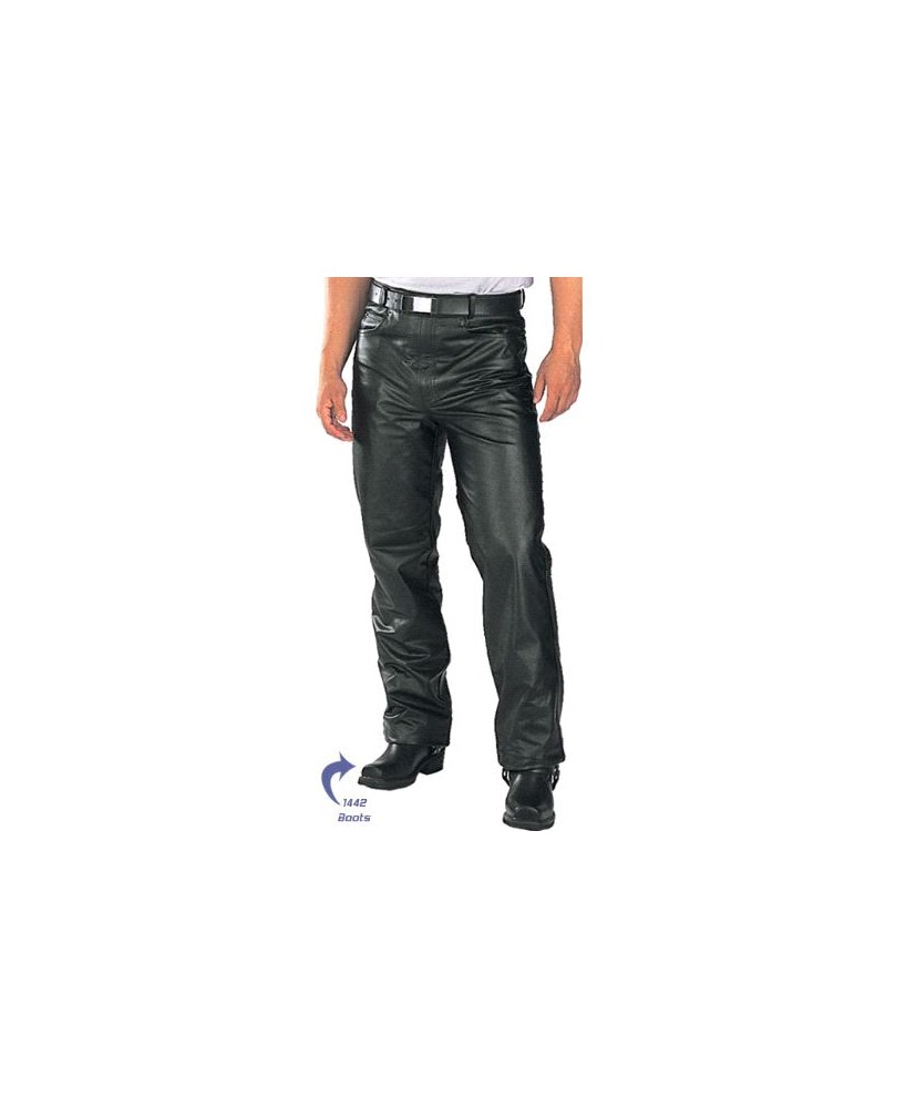 Mens Leather 5 Pocket Jean Style Pants