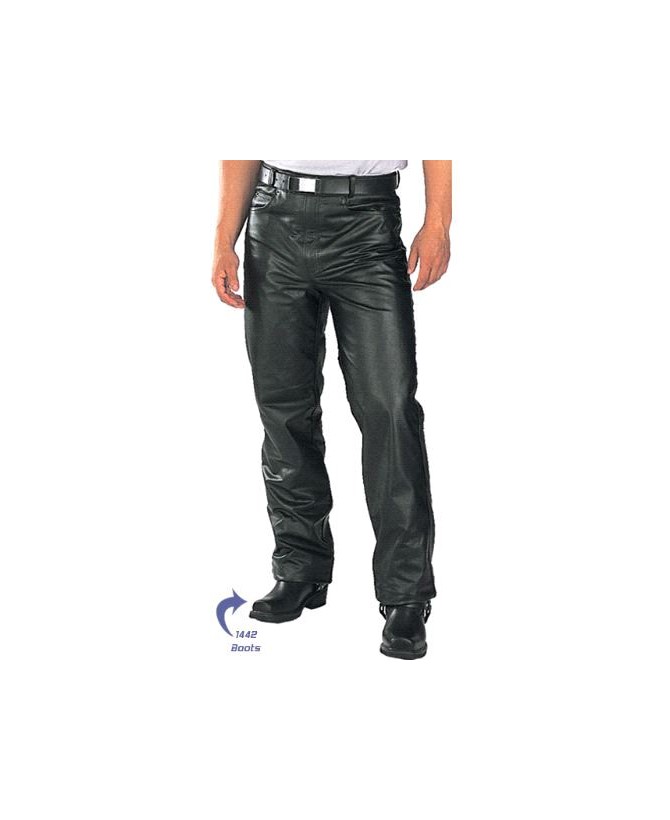 Mens Leather 5 Pocket Jean Style Pants