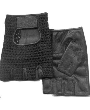 Fingerless Leather Mesh Sport Gloves