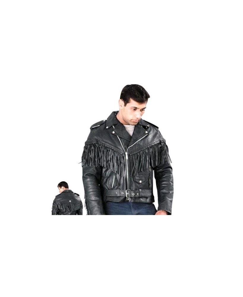 Mens Fringe Biker Jacket