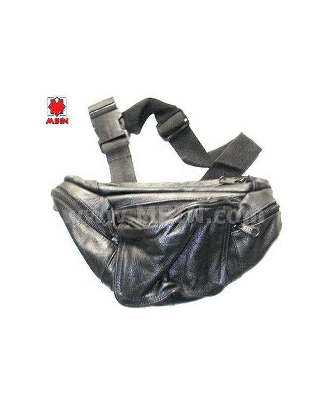 Leather 5 Zipper Fanny Bag