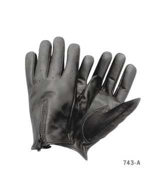 Classic Zipper Closure All Leather Driving Gloves