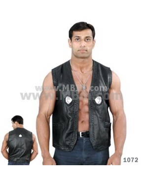 Mens Leather Vest