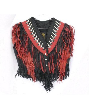 LADIES BEADED FRINGED TWO TONE VEST