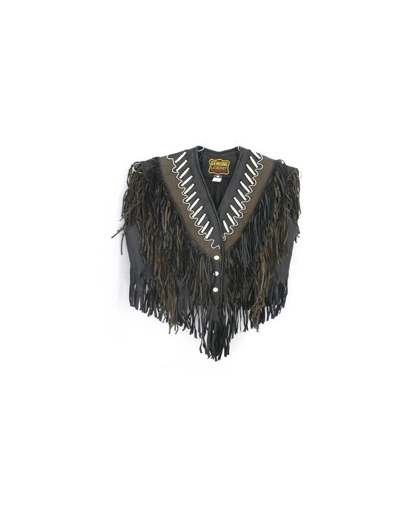 LADIES BEADED FRINGED VEST