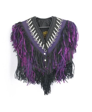 LADIES BEADED TWO TONE FRINGED VEST