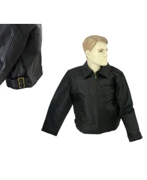 MEN LEATHER BOMBER JACKET