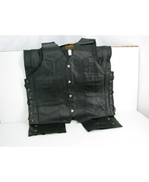 BLACK VEST WITH SIDE LACE