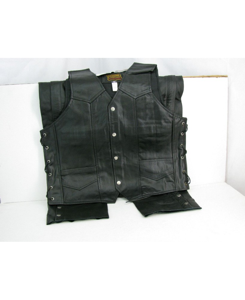 BLACK VEST WITH SIDE LACE