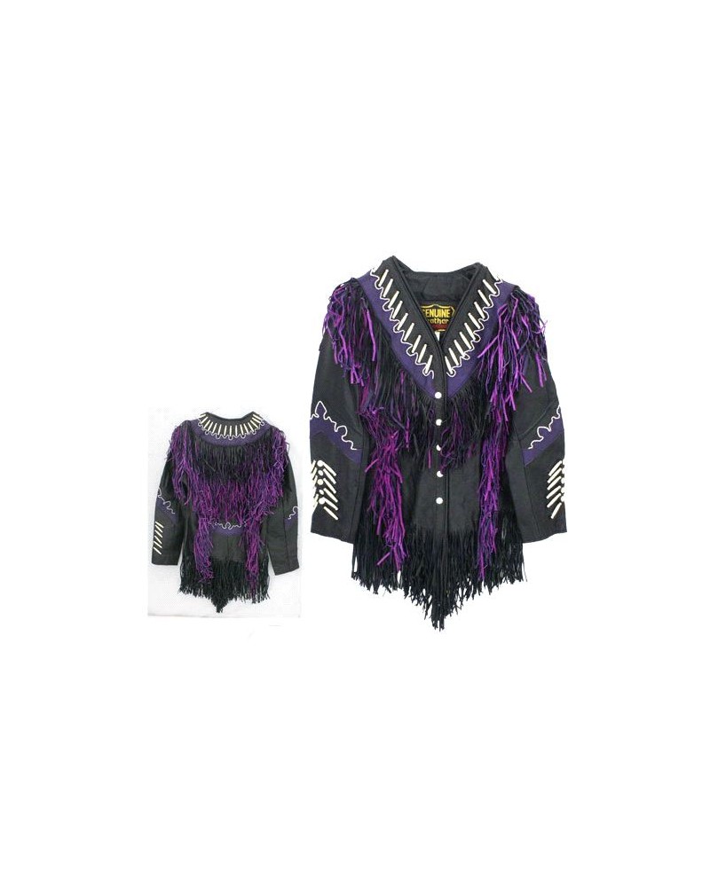 LADIES BEADED FRINGED JACKET