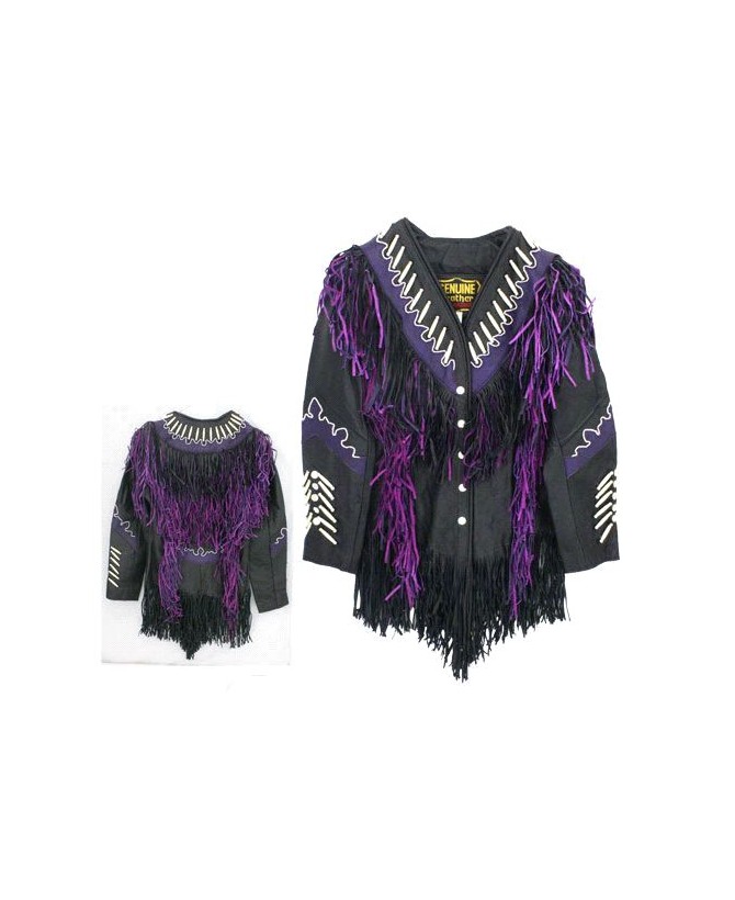 LADIES BEADED FRINGED JACKET