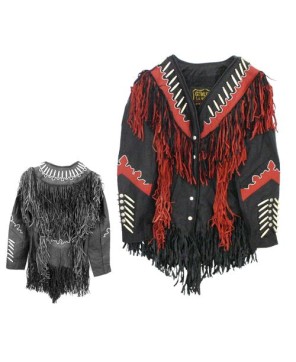 LADIES BEADED FRINGED JACKET