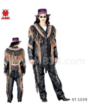 Ladies Brown Bone Beaded Fringed Jacket