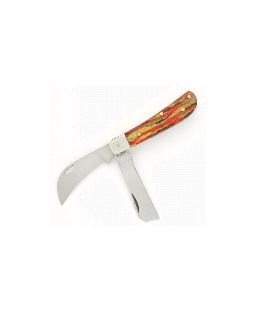 2 Blade Red Design Knife