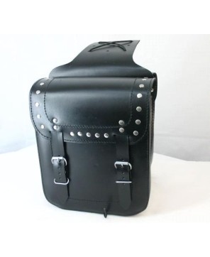 STUDDED CLASSIC STYLE MOTORCYCLE SADDLEBAG