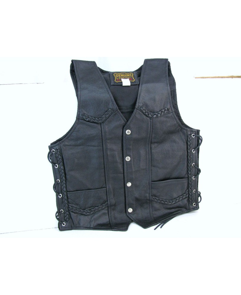 MENS BRAIDED LEATHER VEST