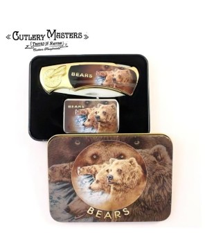 Bear Box Knife Combo with Lighter