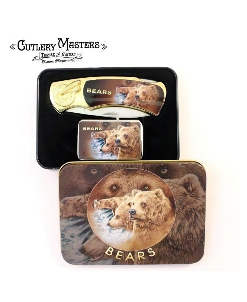 Bear Box Knife Combo with Lighter