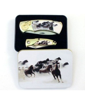 Horse 2 pcs Box Knife Combo Set