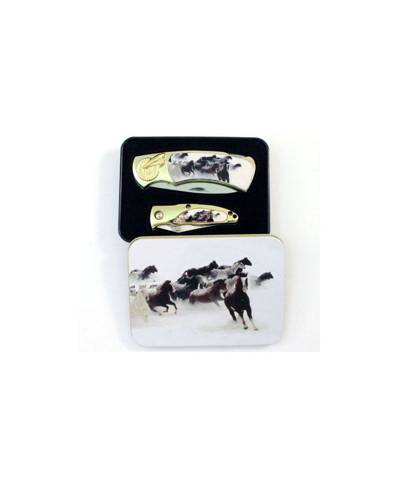 Horse 2 pcs Box Knife Combo Set