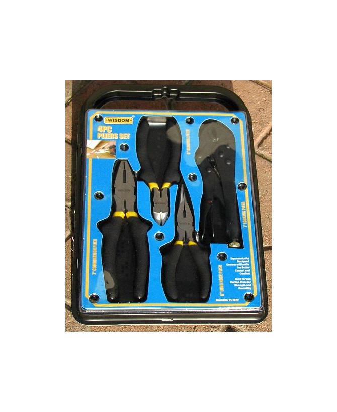 4 PC PLIERS SET IN CUTCASE DOUBLE BLISTER