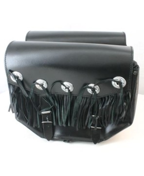 LARGE CLASSIC TWO STRAP LEATHER SADDLEBAG