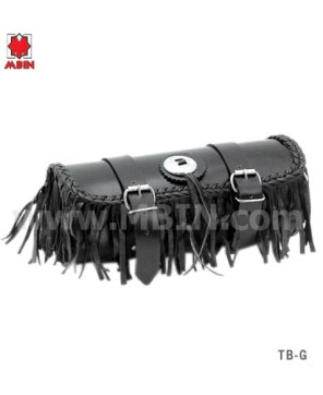 FRINGE BRAID LACED LEATHER TOOL BAG