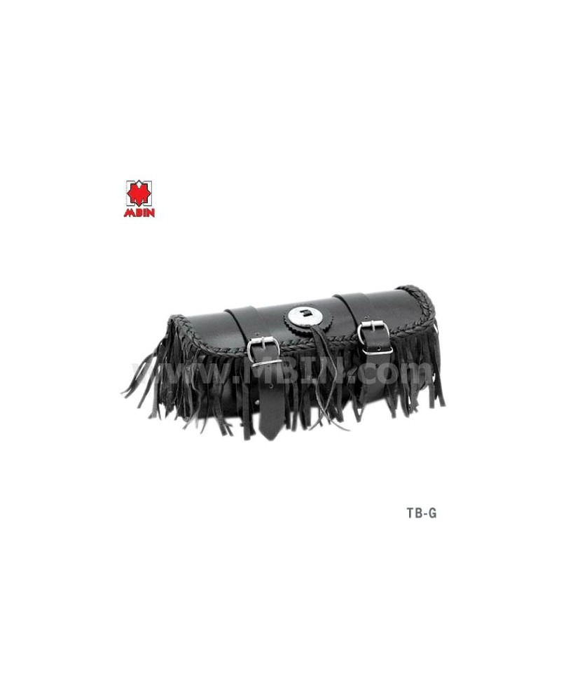 FRINGE BRAID LACED LEATHER TOOL BAG