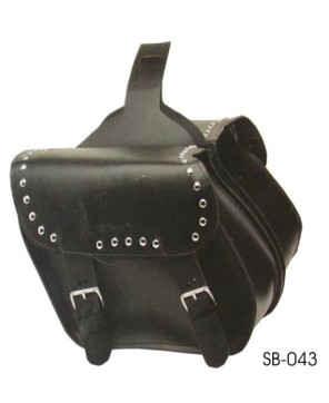 Classic Leather Studded Slant Saddlebag