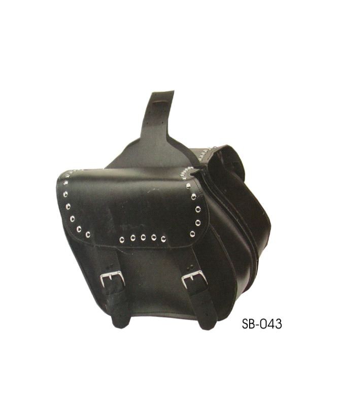 Classic Leather Studded Slant Saddlebag