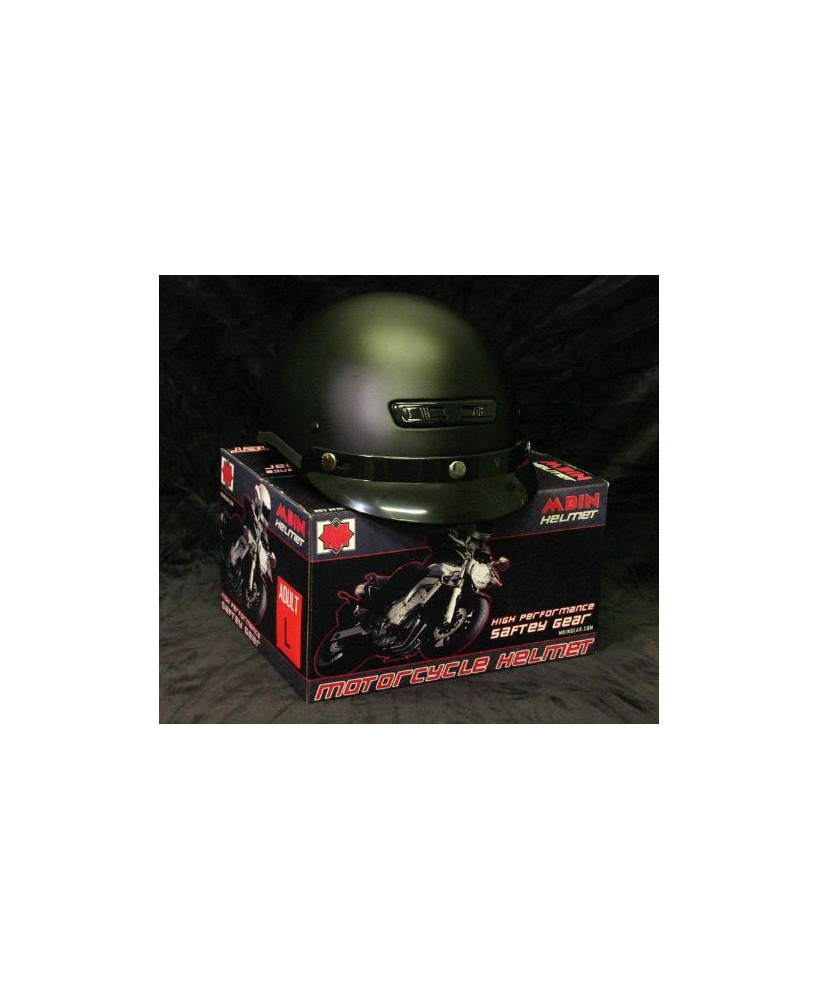 Vented-Flat Black Classic Cruiser Class DOT Helmet