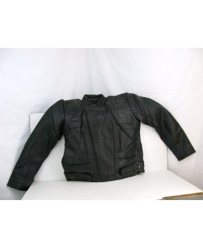 BLACK LEATHER RACER JACKET