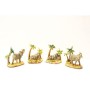 Elephant Figurines Set with Palm Trees - Decorative Wildlife Statues